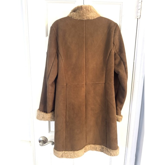 Penny Lane ESPRIT Women's Small Coat Suede Faux Fur Boho Jacket VTG Y2K - Picture 3 of 12
